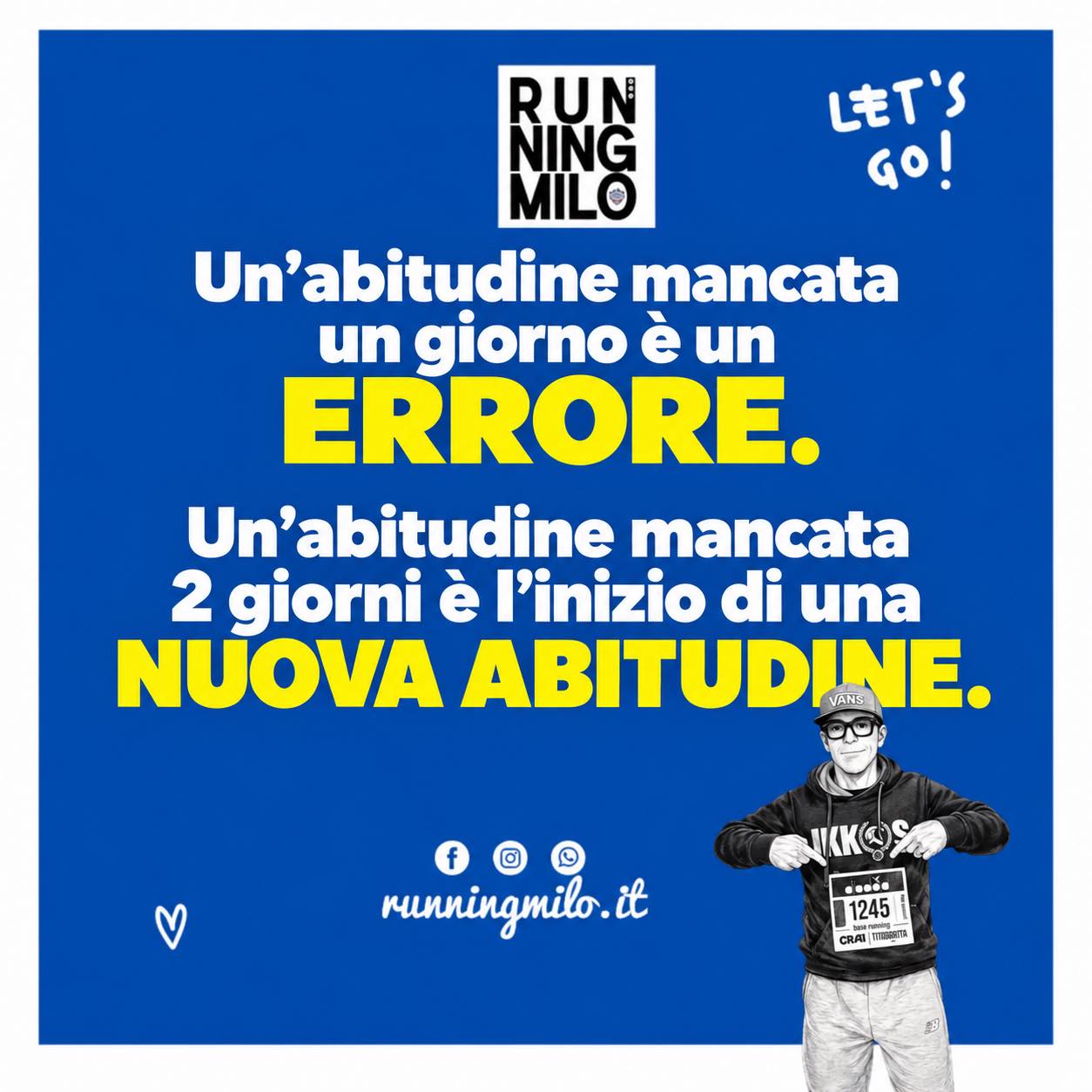 Saltare un’abitudine per un giorno è un’eccezione.
Saltarla per due giorni può essere l’inizio di una nuova abitudine: quella di rimandare.

Oggi «non ho voglia».
Domani «ormai riparto lunedì».
E lunedì diventa una data che sul calendario non arriva mai. 🤷🏼‍♂️

Nella corsa l’ho imparato: la parte difficile spesso è mettersi le scarpe e uscire dalla porta.

Non parlo del riposo necessario. Parlo di quando stai bene, potresti uscire, ma cerchi una scusa abbastanza convincente da raccontarti.

La motivazione va e viene. La disciplina ti ricorda perché hai iniziato.

Tu come spezzi la catena del “domani”? Dimmelo nei commenti. 👇

#runningmilo #corsa #ikkosatletitaranto #maratona #mezzamaratona #corsainmontagna